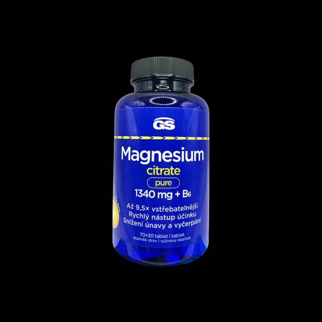 GS Magnesium Citrate 1340 mg + B6, 70+30 tablet se slevou 20 Kč