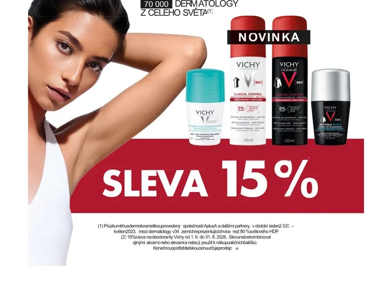 Sleva 15 % na deodoranty Vichy